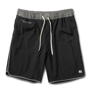 vuori banks short men’s large L black linen texture